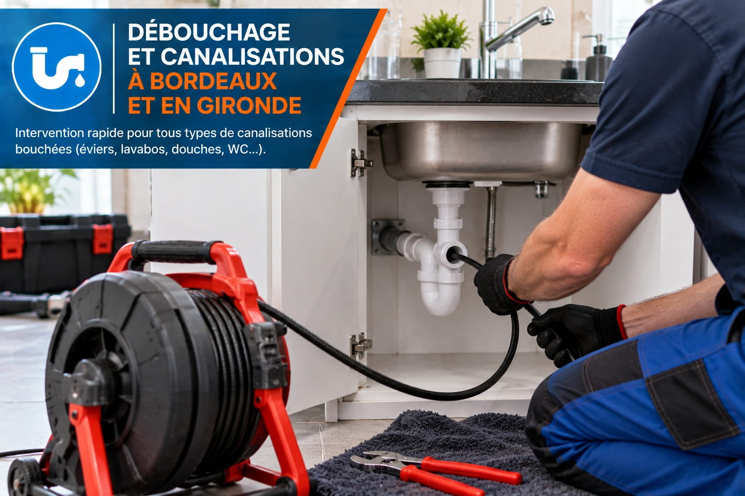 Débouchage de canalisations à Bordeaux et en Gironde – évier, lavabo, douche et WC