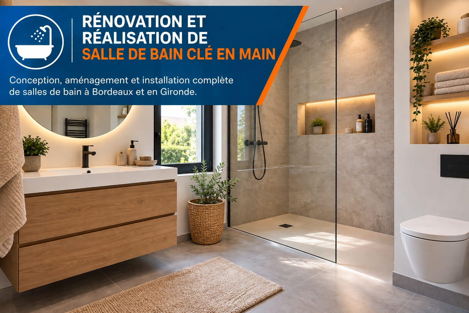 Rénovation et réalisation de salle de bain clé en main à Bordeaux et en Gironde